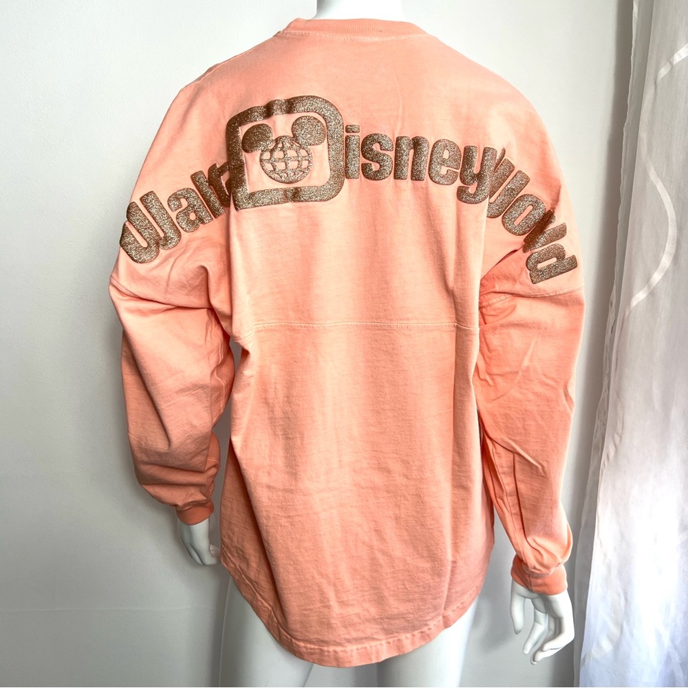 Disney Parks Spirit Jersey Disneyland Resort Peach Gold Glitter Size Small S